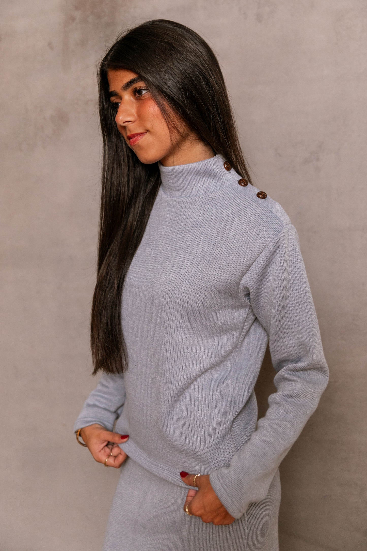 Mock neck sweater set